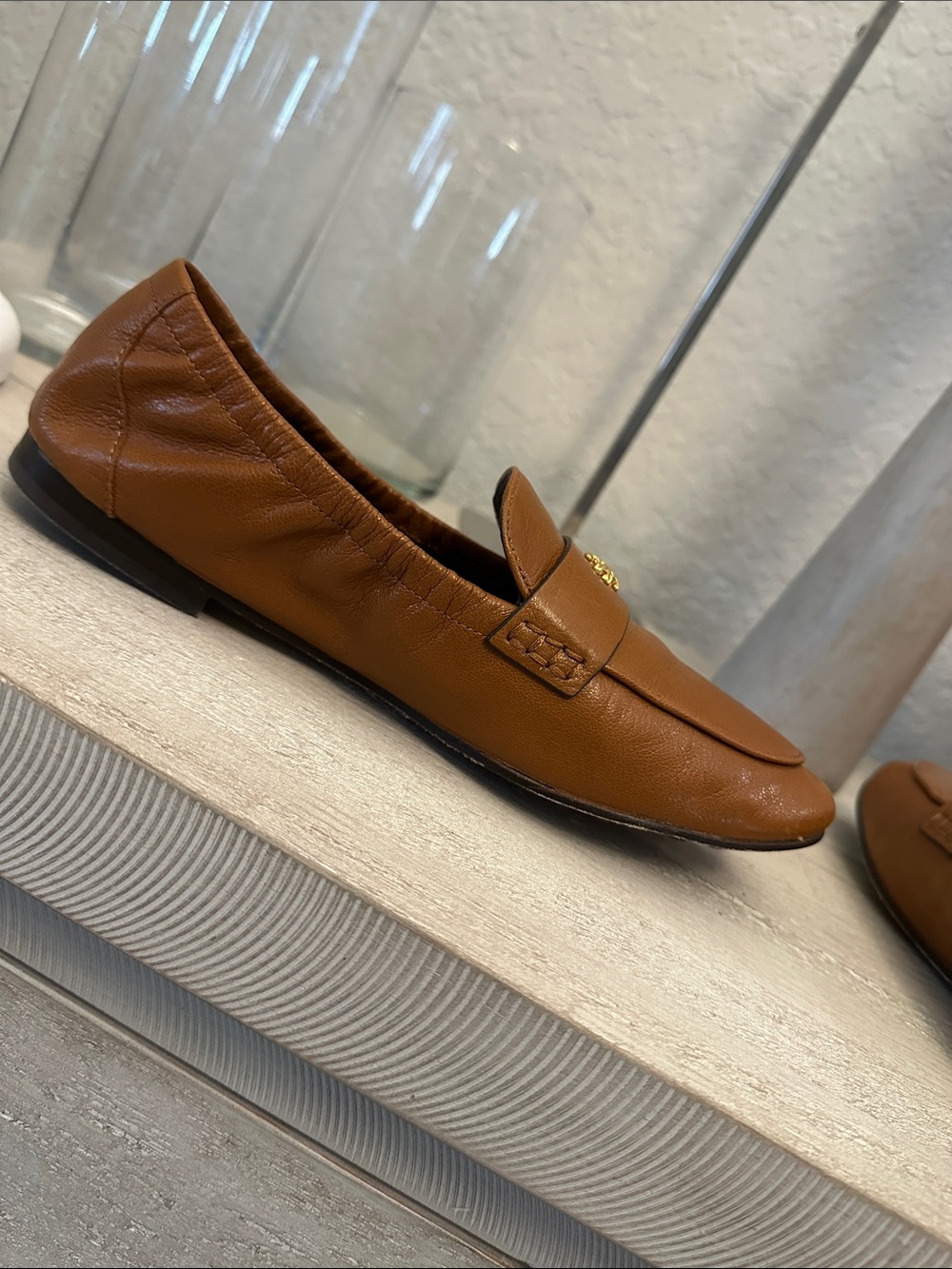 Tory Burch Leather Ballet Loafers Bourbon Size 9 - Picture 9 of 10